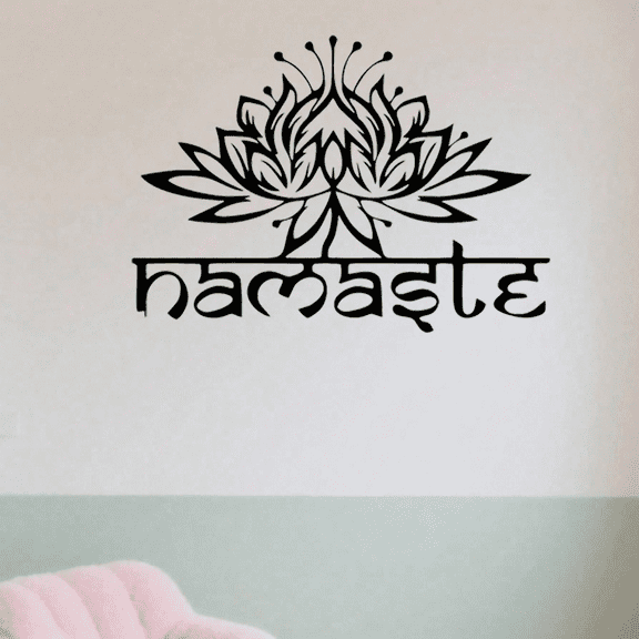 Sacred Lotus & Hands Metal Wall Art -Weather-Resistant Spiritual Decor for Meditation Garden or Yoga Studio with Sanskrit Verse, Suitable for ChristmasThanksgiving, Valentine's Day Gifts