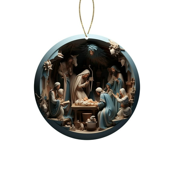 Sacred Name Christmas Ornaments Collection, 25 Religious Pendants with Biblical Names for Themed Tree