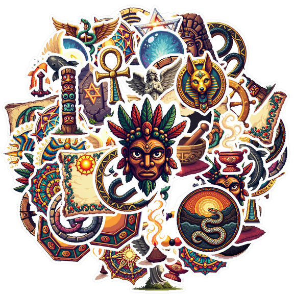 Sacred Stickers Stationery Mystic Stickers Symbols Decals for Suitcase Laptops Phones