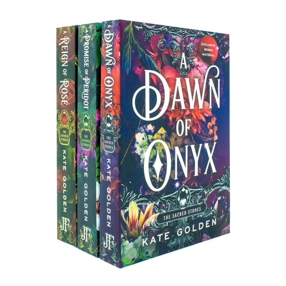 Sacred Stones Series 3 Books Collection Set By Kate Golden | Epic Fantasy Romance Trilogy - A Dawn of Onyx, A Promise of Peridot and A Reign of Rose