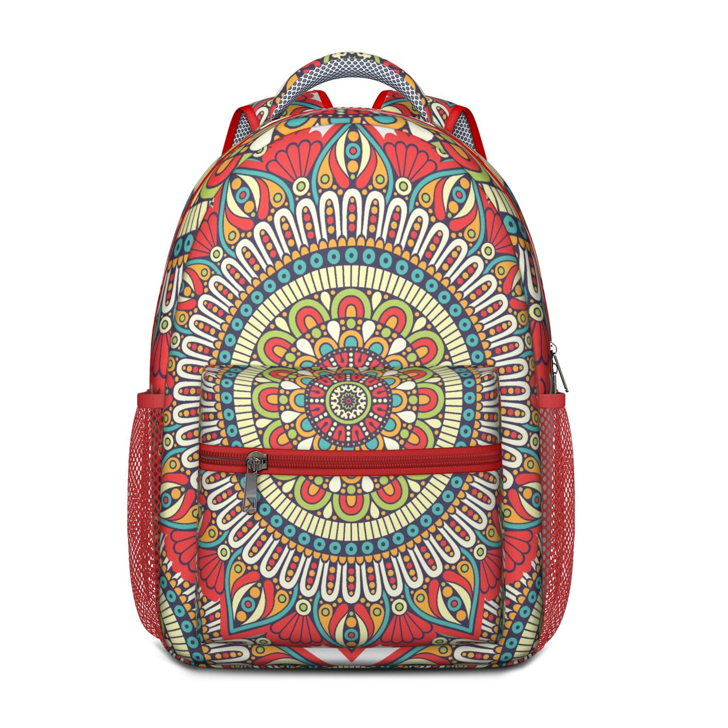 Sacred Symbolic Mandala Backpack - Ergonomic Design with Padded Straps for Commuters