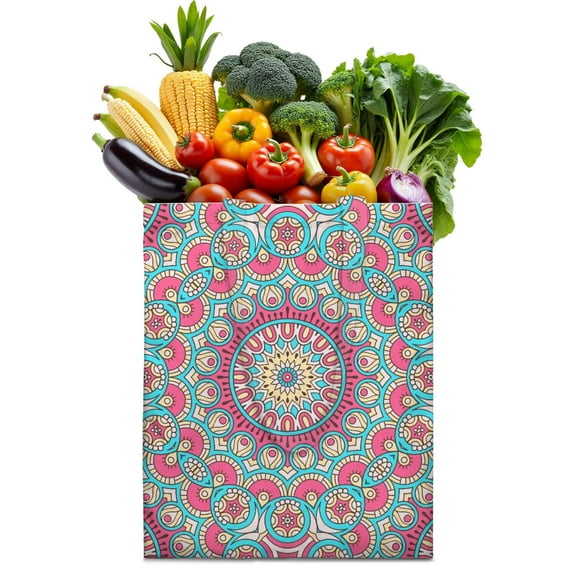 Sacred Symbolic Mandala Canvas Tote – Mystic Ethnic Design, Eco-Conscious and Reusable