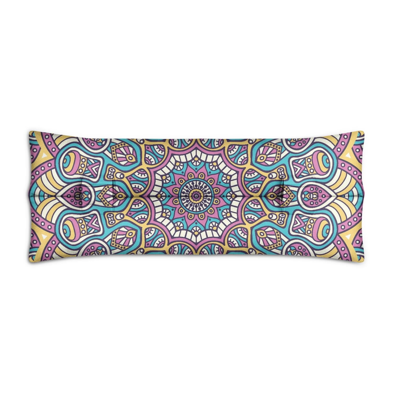 Sacred Symbolic Mandala Seat Belt Pillow - Soft Mastectomy Car Cushion - Post Surgery Recovery Pad with Abstract Ornamental Design