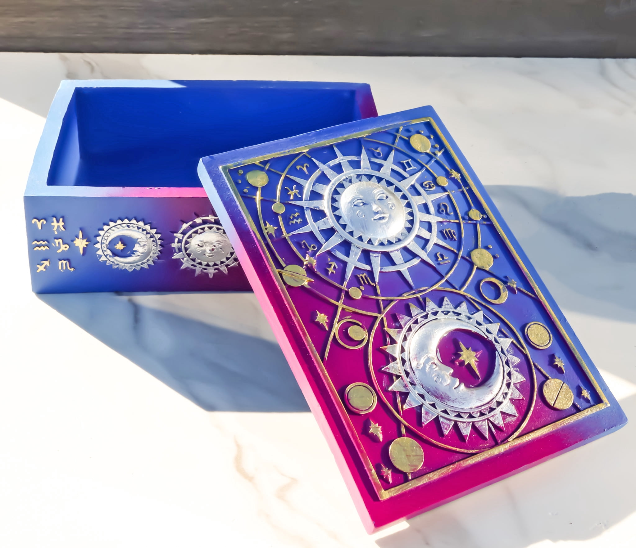 Sacred Symbols Celestial Astrology Sun And Moon Tarot Cards Decorative ...