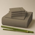 thumbnail image 1 of Sacred Thread Rayon Derived from Bamboo Sheets Twin Size, 18'' Deep Pocket Cooling Sheets for Hot Sleepers, 4 PC Cooling Sheets (Twin Size) (Taupe), 1 of 9