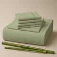 thumbnail image 1 of Sacred Thread Rayon Derived from Bamboo Sheets Twin XL Size, 18'' Deep Pocket Cooling Sheets for Hot Sleepers, 4 PC Cooling Sheets (Twin XL Size) (Light Olive), 1 of 9