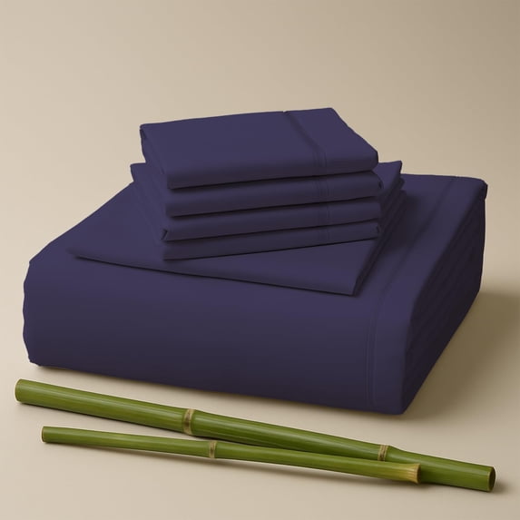 Sacred Thread Rayon Derived from Bamboo Sheets Twin XL Size, 18'' Deep Pocket Cooling Sheets for Hot Sleepers, 4 PC Cooling Sheets (Twin XL Size) (Purple)
