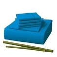 thumbnail image 1 of Sacred Thread Rayon Derived from Bamboo Sheets Twin Size, 18'' Deep Pocket Cooling Sheets for Hot Sleepers, 4 PC Cooling Sheets (Twin Size) (Diva Blue), 1 of 9