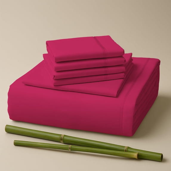 Sacred Thread Rayon Derived from Bamboo Sheets Twin XL Size, 18'' Deep Pocket Cooling Sheets for Hot Sleepers, 4 PC Cooling Sheets (Twin XL Size) (Cabaret)