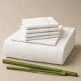 thumbnail image 1 of Sacred Thread Rayon Derived from Bamboo Sheets Twin Size, 18'' Deep Pocket Cooling Sheets for Hot Sleepers, 4 PC Cooling Sheets (Twin Size) (White), 1 of 9