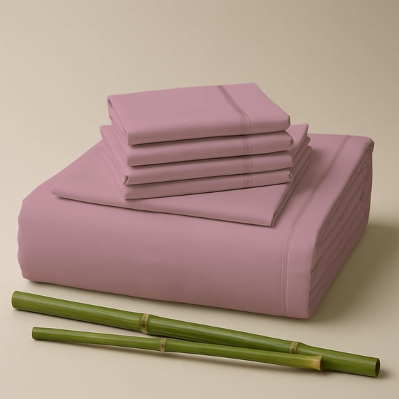 Sacred Thread Rayon Derived from Bamboo Sheets Twin XL Size, 18'' Deep Pocket Cooling Sheets for Hot Sleepers, 4 PC Cooling Sheets (Twin XL Size) (Lavender)