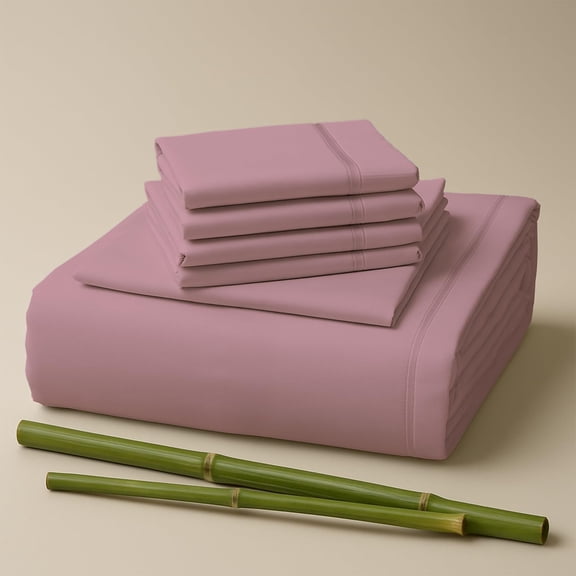 Sacred Thread Rayon Derived from Bamboo Sheets Twin Size, 18'' Deep Pocket Cooling Sheets for Hot Sleepers, 4 PC Cooling Sheets (Twin Size) (Lavender)