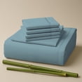 thumbnail image 1 of Sacred Thread Rayon Derived from Bamboo Sheets Twin XL Size, 18'' Deep Pocket Cooling Sheets for Hot Sleepers, 4 PC Cooling Sheets (Twin XL Size) (Sky Blue), 1 of 9
