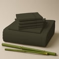 thumbnail image 1 of Sacred Thread Rayon Derived from Bamboo Sheets Twin Size, 18'' Deep Pocket Cooling Sheets for Hot Sleepers, 4 PC Cooling Sheets (Twin Size) (Dark Olive), 1 of 9
