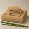 thumbnail image 1 of Sacred Thread Rayon Derived from Bamboo Sheets Twin XL Size, 18'' Deep Pocket Cooling Sheets for Hot Sleepers, 4 PC Cooling Sheets (Twin XL Size) (Gold), 1 of 9