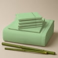 thumbnail image 1 of Sacred Thread Rayon Derived from Bamboo Sheets Twin XL Size, 18'' Deep Pocket Cooling Sheets for Hot Sleepers, 4 PC Cooling Sheets (Twin XL Size) (Mint), 1 of 9