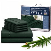 Sacred Thread Rayon Derived from Bamboo Sheets ,6-Piece Set, 1 Flat Sheet, 1 Fitted Sheet, 4 Pillowcases