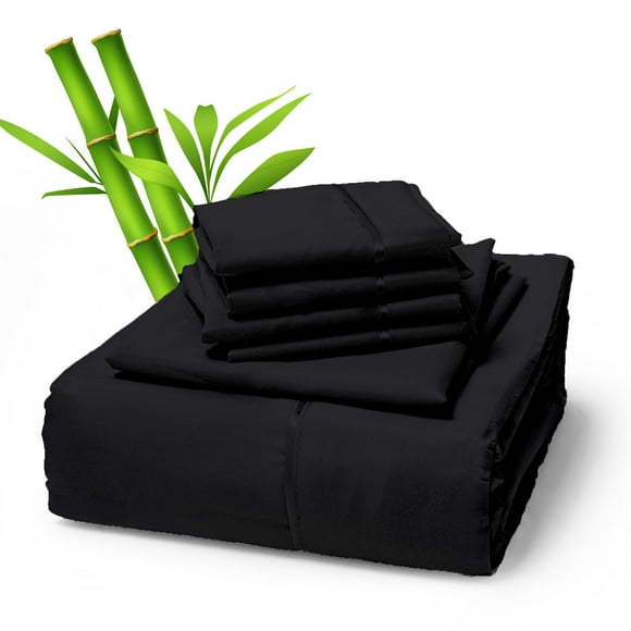 Sacred Thread 6 PC Bamboo Sheet Set - Silky Soft w/ Deep Pockets - Wrinkle Free, Cooling & Durable
