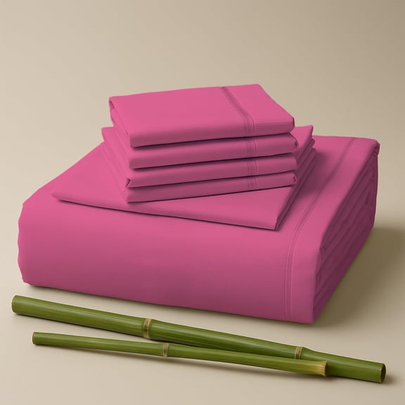 Sacred Thread Rayon Derived from Bamboo Sheets Queen Size, 18'' Deep Pocket Cooling Sheets for Hot Sleepers, 6 PC Cooling Sheets (Queen Size) (Wild Orchid)