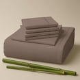 thumbnail image 1 of Sacred Thread Rayon Derived from Bamboo Sheets California King Size, 18'' Deep Pocket Cooling Sheets for Hot Sleepers, 6 PC Cooling Sheets (California King Size) (Mocha), 1 of 9