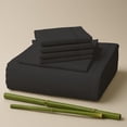 thumbnail image 1 of Sacred Thread Rayon Derived from Bamboo Sheets Full Size, 18'' Deep Pocket Cooling Sheets for Hot Sleepers, 6 PC Cooling Sheets (Full Size) (Dark Grey), 1 of 9