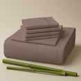 thumbnail image 1 of Sacred Thread Rayon Derived from Bamboo Sheets Queen Size, 18'' Deep Pocket Cooling Sheets for Hot Sleepers, 6 PC Cooling Sheets (Queen Size) (Mocha), 1 of 9