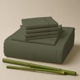 thumbnail image 1 of Sacred Thread Rayon Derived from Bamboo Sheets Full Size, 18'' Deep Pocket Cooling Sheets for Hot Sleepers, 6 PC Cooling Sheets (Full Size) (Olive), 1 of 9