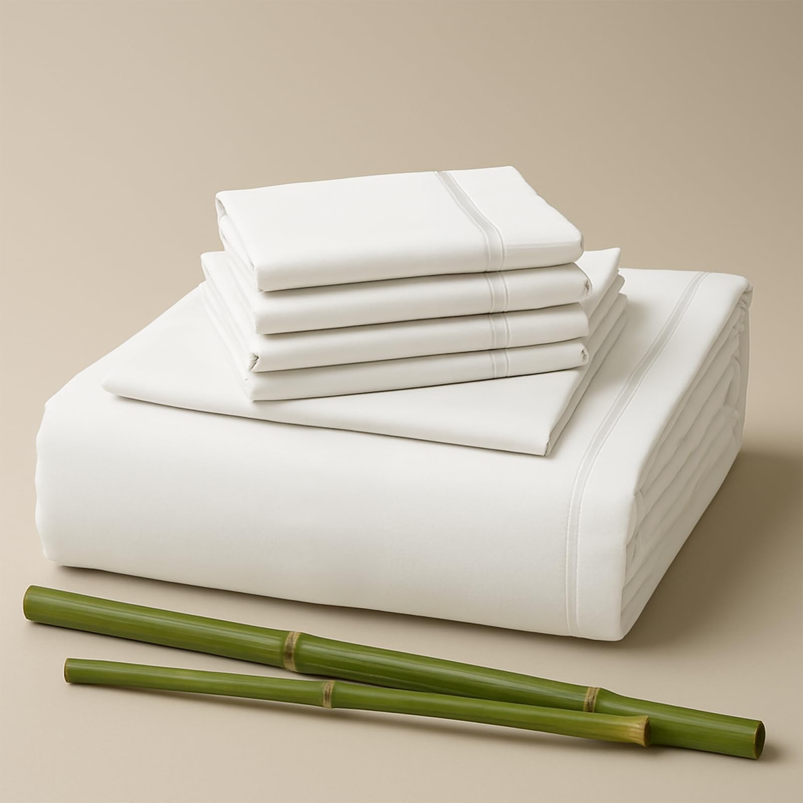 Sacred Thread 6 PC Bamboo Sheet Set - Silky Soft w/ Deep Pockets - Wrinkle Free, Cooling & Durable
