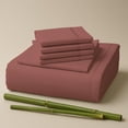 thumbnail image 1 of Sacred Thread Rayon Derived from Bamboo Sheets Split King Size, 18'' Deep Pocket Cooling Sheets for Hot Sleepers, 7 PC Cooling Sheets (Split King Size) (Salmon Pink), 1 of 9