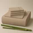 thumbnail image 1 of Sacred Thread Rayon Derived from Bamboo Sheets Split King Size, 18'' Deep Pocket Cooling Sheets for Hot Sleepers, 7 PC Cooling Sheets (Split King Size) (Light Khaki), 1 of 9