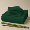 thumbnail image 1 of Sacred Thread Rayon Derived from Bamboo Sheets Split King Size, 18'' Deep Pocket Cooling Sheets for Hot Sleepers, 7 PC Cooling Sheets (Split King Size) (Emerald Green), 1 of 9