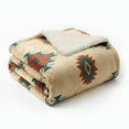 thumbnail image 1 of Sacred Thread Fleece Blanket South Western, Reversible Mexican, Vibrant Aztec Blankets and Throws for Aztec Decor for Home (Cream Flannel / Sherpa) (Throw (40''x60''), 1 of 9