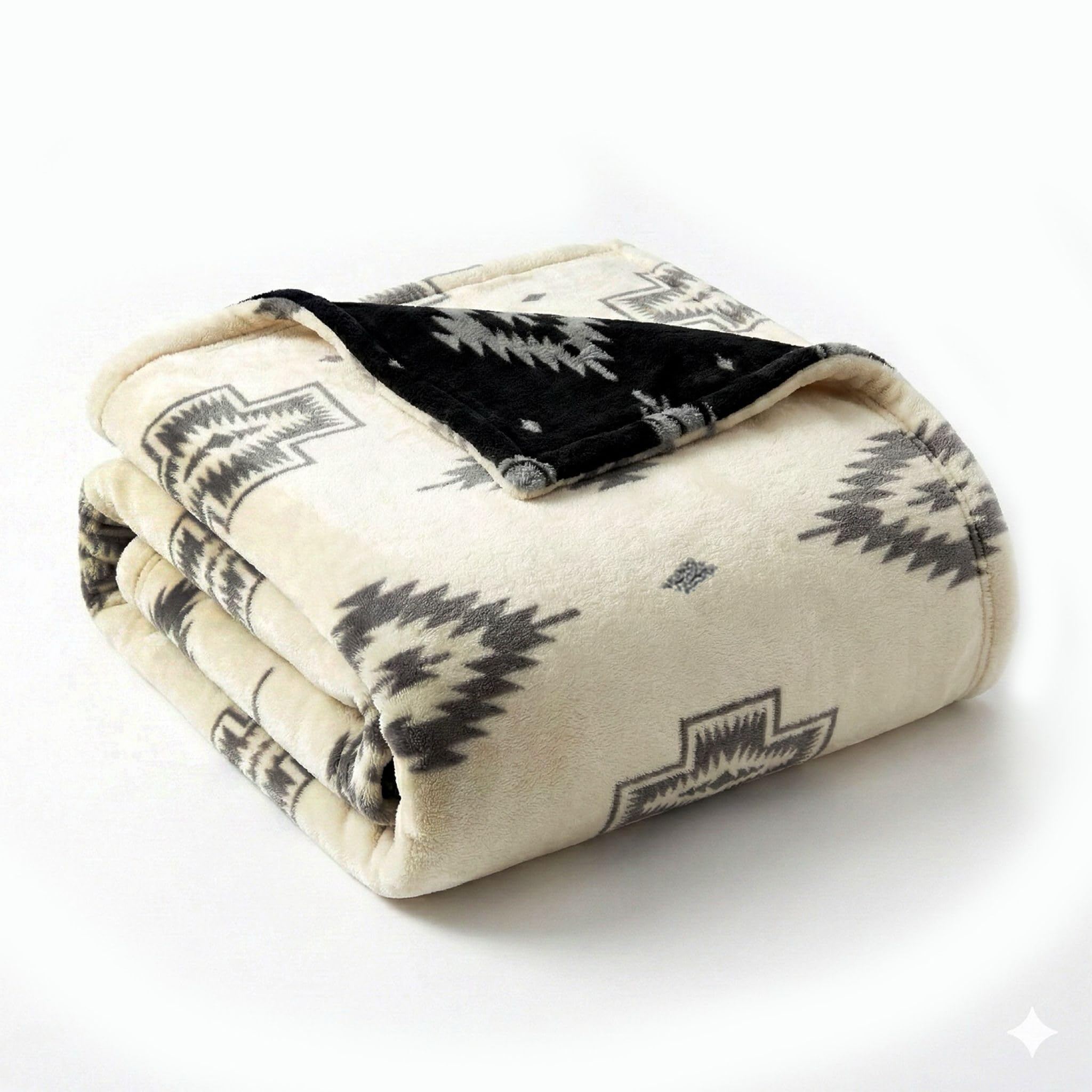 Sacred Thread Fleece Blanket South Western, Reversible Mexican, Vibrant ...