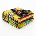 thumbnail image 1 of Sacred Thread Fleece Blanket South Western, Reversible Mexican, Vibrant Aztec Blankets and Throws for Aztec Decor for Home (Yellow Flannel / Flannel) (Queen (79''x95''), 1 of 10