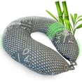 thumbnail image 1 of Sacred Thread Grey Travel Pillows for Airplanes, Rayon Derived from Bamboo Neck Pillow, Travel Pillows with Cooling Memory Foam, Neck Pillows for Sleeping Travel, Airplane Headrest Pillow, 1 of 6