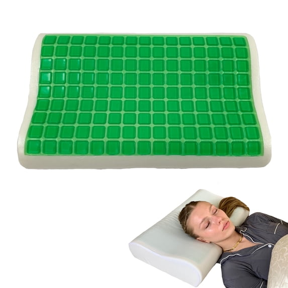 Sacred Thread Memory Foam Pillow with Cooling Gel, Contour Pillow for Side, Back, & Stomach Sleeper