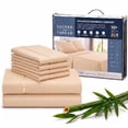 thumbnail image 1 of Sacred Thread Rayon Derived from Bamboo Sheets ,6-Piece Set, 1 Flat Sheet, 1 Fitted Sheet, 4 Pillowcases, 1 of 9