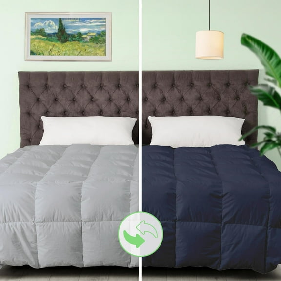 Sacred Thread Reversible Bamboo Comforter - Soft & Lightweight - Down Alternative Filling, Cooling