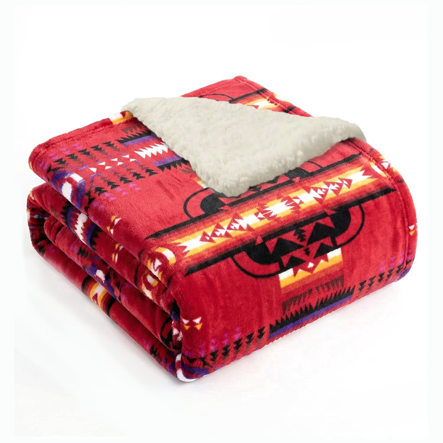 Sacred Thread Fleece Blanket South Western, Reversible Mexican, Vibrant ...