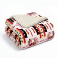 thumbnail image 1 of Sacred Thread Fleece Blanket South Western, Reversible Mexican, Vibrant Aztec Blankets and Throws for Aztec Decor for Home (White Flannel / Sherpa) (Throw (40''x60''), 1 of 10