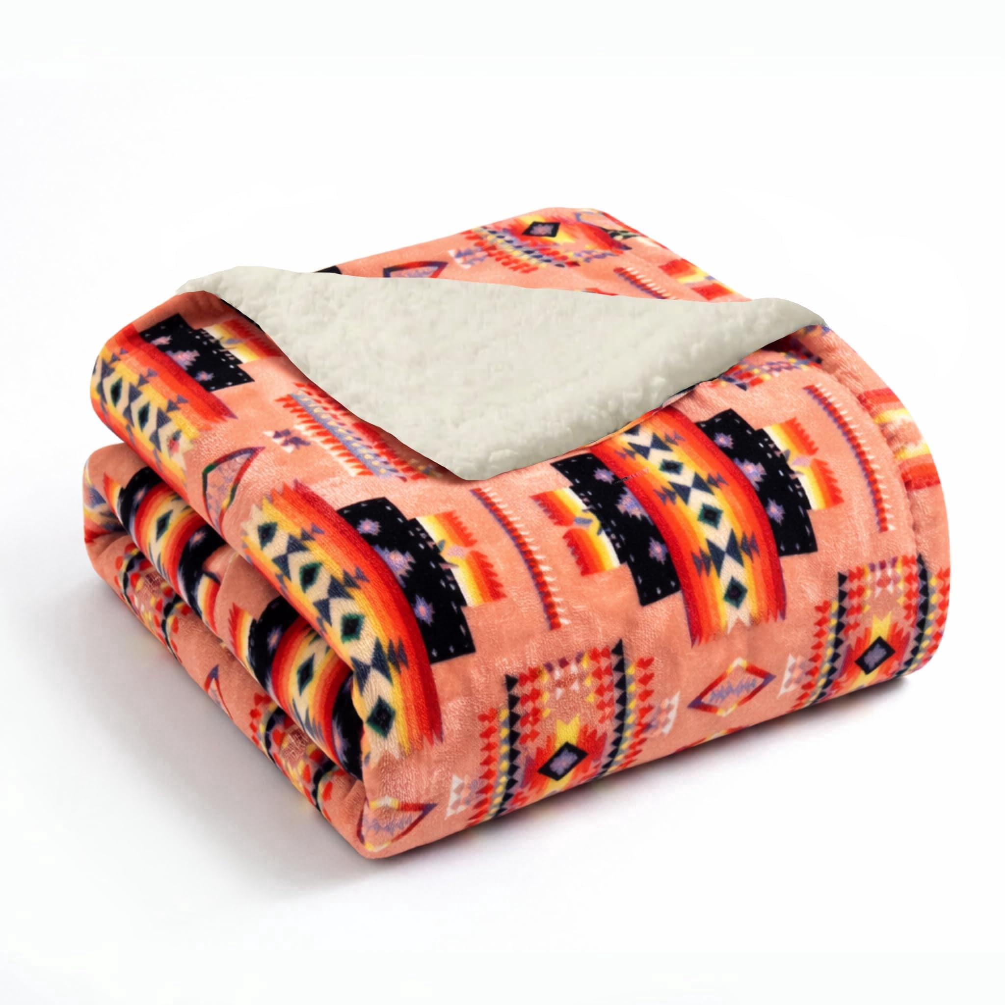 Sacred Thread Fleece Blanket South Western, Reversible Mexican, Vibrant ...