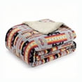 thumbnail image 1 of Sacred Thread Fleece Blanket South Western, Reversible Mexican, Vibrant Aztec Blankets and Throws for Aztec Decor for Home (Grey Flannel / Sherpa) (Full (60''x80''), 1 of 10