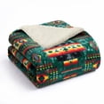 thumbnail image 1 of Sacred Thread Fleece Blanket South Western, Reversible Mexican, Vibrant Aztec Blankets and Throws for Aztec Decor for Home (Lake Flannel / Sherpa) (King (87''x95''), 1 of 9