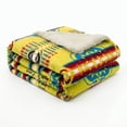 thumbnail image 1 of Sacred Thread Fleece Blanket South Western, Reversible Mexican, Vibrant Aztec Blankets and Throws for Aztec Decor for Home (Yellow Flannel / Sherpa) (Queen (79''x95''), 1 of 10