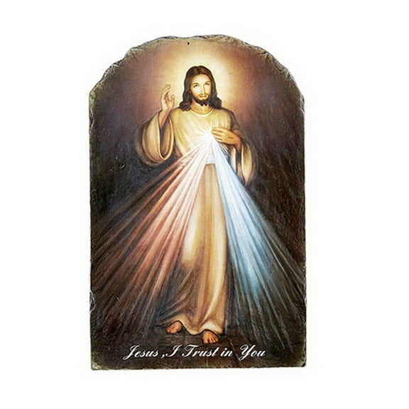 Sacred Traditions B2323 Marco Sevelli Arched Tile Plaque with Stand - Divine Mercy