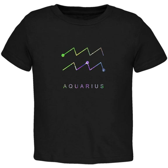 Sacred Zodiac Aquarius Toddler T Shirt Black 4T