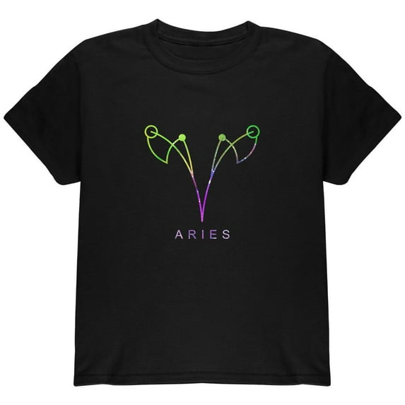 Sacred Zodiac Aries Youth T Shirt Black YMD