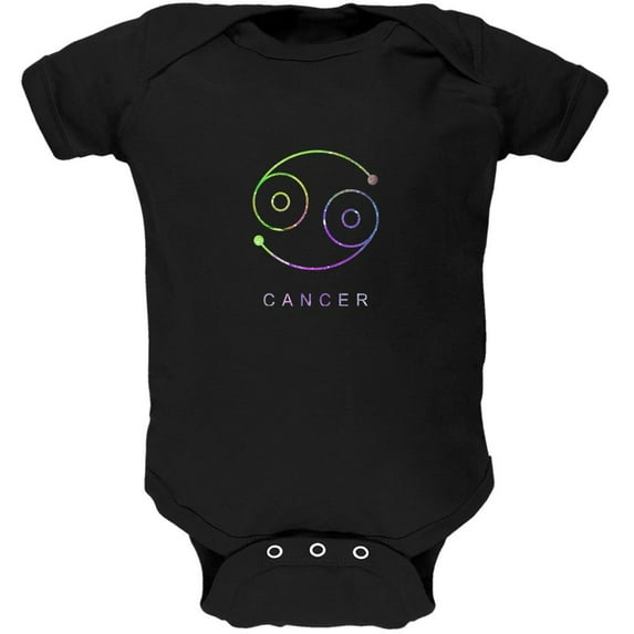Sacred Zodiac Cancer Soft Baby One Piece Black 3-6 M