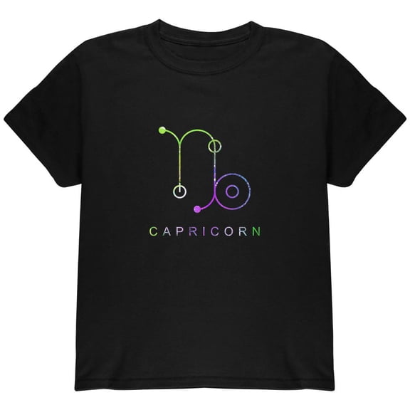 Sacred Zodiac Capricorn Youth T Shirt Black YXL