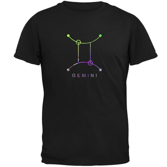 Sacred Zodiac Gemini Mens T Shirt Black 4X-LG